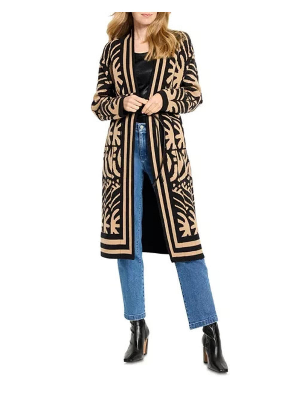 New, NIC ZOE Statement Jacket in Neutral/Black Sz L #MD1801